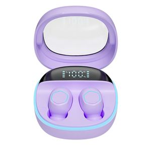 Audífonos bluetooth inalámbricos led Yisen violeta m41