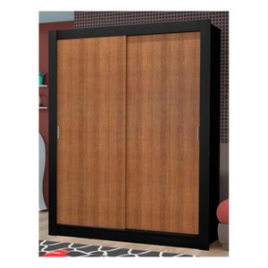 Closet Madesa 2 puertas 4 cajones negro marrón dallas plus