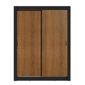 Closet Madesa 2 puertas 2 cajones negro marrón dallas