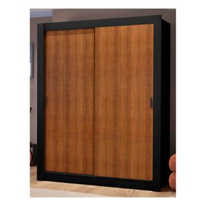 Closet Madesa 2 puertas 2 cajones negro marrón dallas
