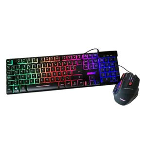 Teclado y mouse gamer Andowl negro q803-rgb