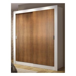 Closet Madesa 2 puertas 4 cajones blanco marrón dallas plus