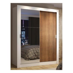 Closet Madesa 2 puertas con 1 espejo blanco marrón denver