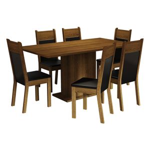 Juego de comedor Madesa con 6 sillas mn augusta