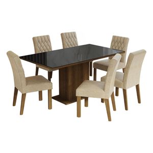 Juego de comedor Madesa con 6 sillas mni geórgia