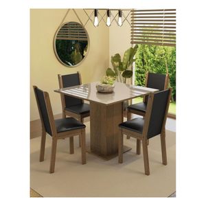 Juego de comedor Madesa con 4 sillas mcn tifani
