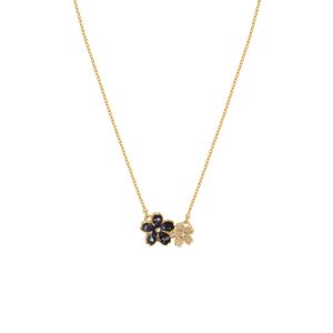 Collar Unlimited by ob chapa de oro 18 k flor doble CRCOWKM176