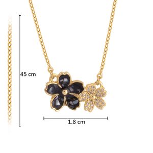 Collar Unlimited by ob chapa de oro 18 k flor doble CRCOWKM176