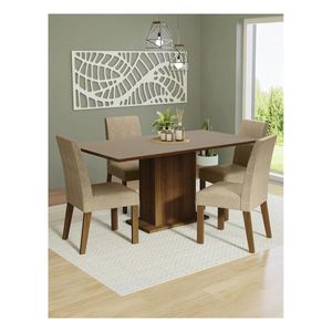 Juego de comedor Madesa con 4 sillas mci keila