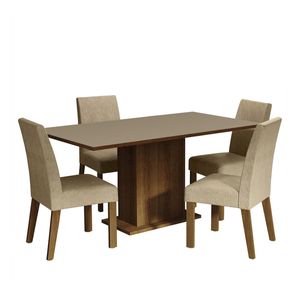 Juego de comedor Madesa con 4 sillas mci keila