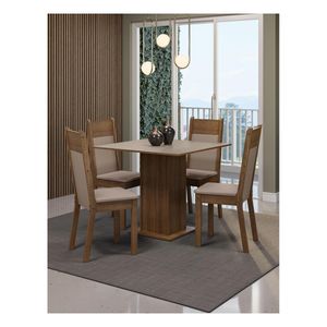 Juego de comedor Madesa con 4 sillas mcsb claire