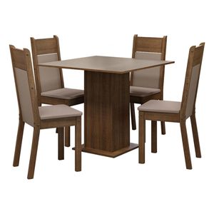 Juego de comedor Madesa con 4 sillas mcsb claire