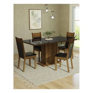 Juego de comedor Madesa con 4 sillas nm greta