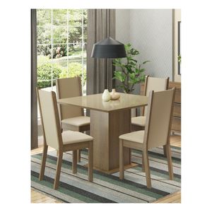 Juego de comedor Madesa plus 4 sillas y mesa mcs moscou