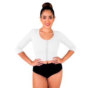 Faja top reductora moldeadora de brazos y soporte de espalda I Love Shape blanco 2036