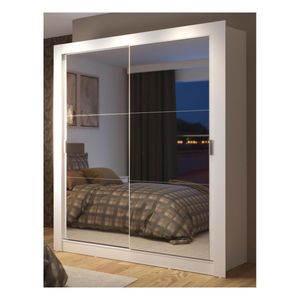 Closet Madesa 2 puertas con 2 espejo 4 cajones blanco dallas plus