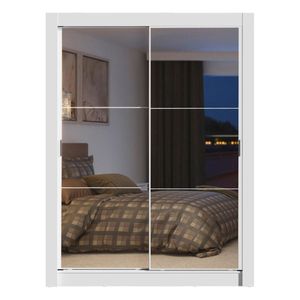 Closet Madesa 2 puertas con 2 espejo 4 cajones blanco dallas plus