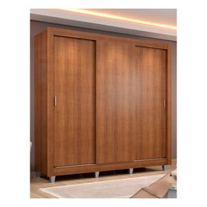 Closet Madesa 3 puertas 2 cajones con pies marron lyon