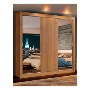 Closet Madesa 3 puertas con 2 espejos 2 cajones marrón lyon