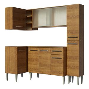 Cocina integral esquinera Madesa 261cm marron emilly face 02