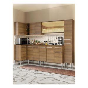 Cocina integral esquinera Madesa 325cm marron emilly wave 04