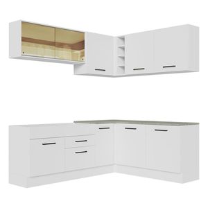 Cocina integral esquinera Madesa 389 cm blanco agata 01