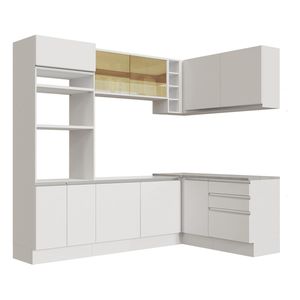 Cocina integral esquinera Madesa 399cm blanco glamy 02