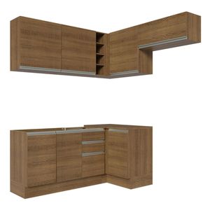 Cocina integral esquinera Madesa 349cm marron glamy 07