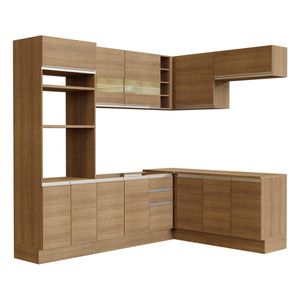 Cocina integral esquinera Madesa 419cm marron glamy 01