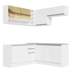 Cocina integral esquinera Madesa 349cm blanco glamy 04