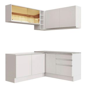 Cocina integral esquinera Madesa 329cm blanco glamy 02