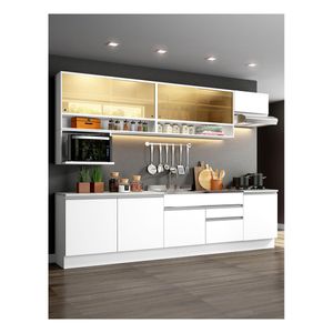 Cocina integral Madesa 300cm blanco glamy 01