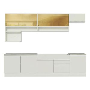 Cocina integral Madesa 300cm blanco glamy 01
