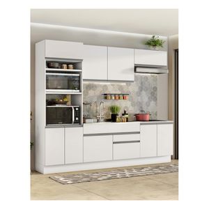 Cocina integral Madesa 270cm blanco glamy 13