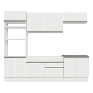 Cocina integral Madesa 270cm blanco glamy 13