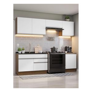 Cocina integral Madesa 260cm marron blanco glamy 04