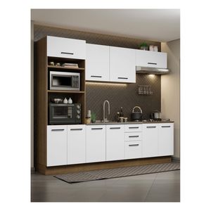 Cocina integral Madesa 270cm marron blanco agata 01