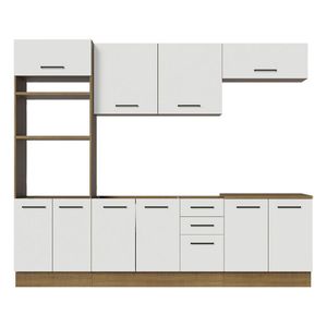 Cocina integral Madesa 270cm marron blanco agata 01