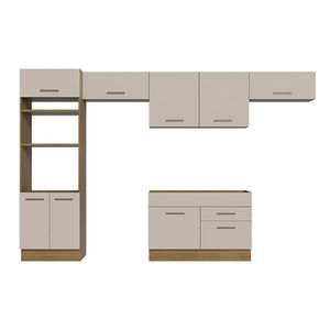 Cocina integral Madesa 350cm marron crema agata 01