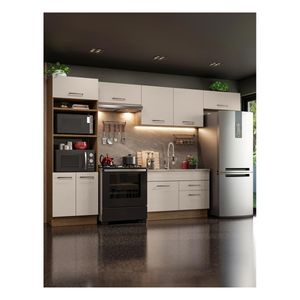 Cocina integral Madesa 350cm marron crema agata 01