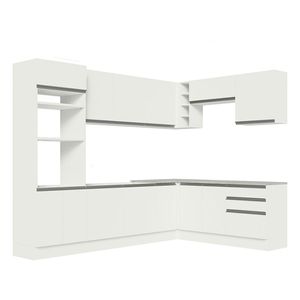 Cocina integral esquinera Madesa 479cm blanco glamy 01