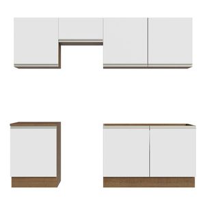 Cocina integral Madesa 240cm marron blanco glamy 09