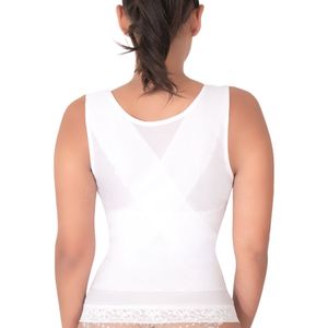 Camiseta faja para mujer de licra y encaje I Love Shape blanca 2005
