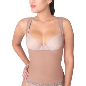 Camiseta faja para mujer de licra y encaje I Love Shape capuchino 2005