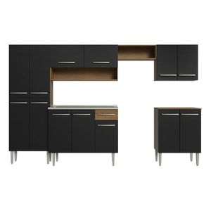 Cocina integral Madesa 293cm con fregadero marron negro emilly 08