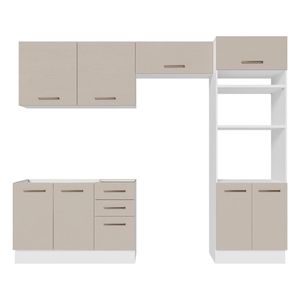 Cocina integral Madesa 270cm blanco crema agata 08