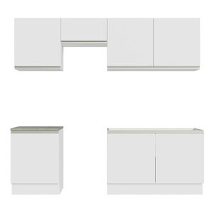 Cocina integral Madesa 240cm blanco glamy 09
