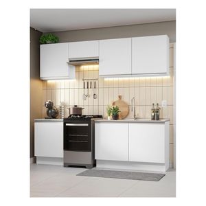Cocina integral Madesa 240cm blanco glamy 09