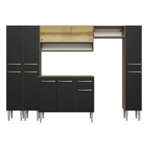 Cocina integral Madesa 261cm marron negro emilly 04