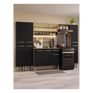 Cocina integral Madesa 261cm marron negro emilly 04